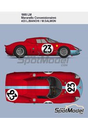 Model Factory Hiro: Car scale model kit 1/12 scale - Ferrari 250LM Maranello Concessionaires Team #23 - Lucien Bianchi (BE) + Michael Salmon (GB) - 24 Hours Le Mans 1965 - metal parts, photo-etched parts, resin parts, rubber parts, turned metal parts, vacuum formed parts, water slide decals, white metal parts, other materials, assembly instructions and painting instructions image