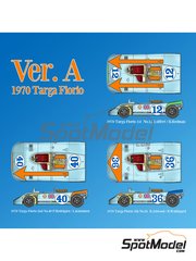 Model Factory Hiro: Car scale model kit 1/12 scale - Porsche 908/3 #12, 36, 40 - Joseph 'Jo' Siffert (CH) + Brian Redman (GB), Pedro Rodriguez (MX) + Leo Kinnunen (FI) + Richard Attwood (GB) + Bjrn Waldegrd (SE) - Targa Florio 1970 - CNC metal parts, metal parts, photo-etched parts, resin parts, rubber parts, seatbelt fabric, turned metal parts, vacuum formed parts, water slide decals, white metal parts, other materials, assembly instructions and painting instructions