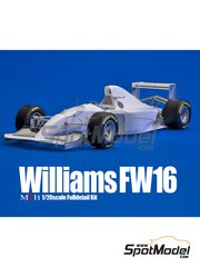 Model Factory Hiro: Car scale model kit 1/20 scale - Williams Renault FW16 Williams Grand Prix Engineering Team sponsored by Rothmans #0, 2 - Damon Hill (GB), Ayrton Senna da Silva (BR) - San Marino Formula 1 Grand Prix 1994 - photo-etched parts, resin parts, rubber parts, turned metal parts, vacuum formed parts, water slide decals, white metal parts, assembly instructions and painting instructions