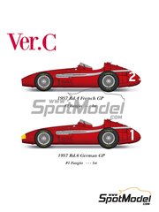 Model Factory Hiro: Car scale model kit 1/43 scale - Maserati 250F #1, 2 - Juan Manuel Fangio (AR) - German Formula 1 Grand Prix, French Formula 1 Grand Prix 1957 - 3D printed parts, CNC metal parts, metal parts, photo-etched parts, rubber parts, turned metal parts, vacuum formed parts, water slide decals, white metal parts, assembly instructions and painting instructions image