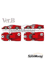 Model Factory Hiro: Car scale model kit 1/43 scale - Ferrari 330 P4  #4, 21 - Ludovico Scarfiotti (IT) + Michael Johnson 'Mike' Parkes (GB) - Monza 1000 Kilometres, 24 Hours Le Mans 1967 - 3D printed parts, metal parts, photo-etched parts, rubber parts, turned metal parts, vacuum formed parts, water slide decals, white metal parts, assembly instructions and painting instructions