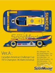 Model Factory Hiro: Car scale model kit 1/43 scale - Porsche 917/30 Penske Team sponsored by Sunoco #6 - Mark Donohue (US) - Can-Am Canadian-American Challenge Cup 1973 - 3D printed parts, photo-etched parts, rubber parts, turned metal parts, vacuum formed parts, water slide decals, white metal parts, assembly instructions and painting instructions image