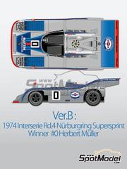 Model Factory Hiro: Car scale model kit 1/43 scale - Porsche 917/30 sponsored by Martini Racing #0 - Herbert M&uuml;ller (CH) - N&uuml;rburgring Supersprint 1974 - 3D printed parts, metal parts, photo-etched parts, resin parts, rubber parts, turned metal parts, vacuum formed parts, water slide decals, white metal parts, assembly instructions and painting instructions - for  image