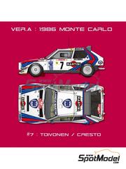 Model Factory Hiro: Car scale model kit 1/43 scale - Lancia Delta S4 Martini International Racing Team #7 - Henri Toivonen (FI) + Sergio Cresto (US) - Monte Carlo Rally - Rallye Automobile de Monte-Carlo 1986 - metal parts, photo-etched parts, resin parts, rubber parts, turned metal parts, vacuum formed parts, water slide decals, white metal parts, other materials, assembly instructions and painting instructions image
