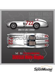 Model Factory Hiro: Car scale model kit 1/12 scale - Mercedes Benz 300SLR Daimler Benz AG Team #722 - Stirling Moss (GB) + Denis Jenkinson (GB) - Mille Miglia 1955 - 3D printed parts, metal parts, photo-etched parts, resin parts, rubber parts, turned metal parts, vacuum formed parts, water slide decals, white metal parts, assembly instructions and painting instructions image