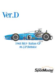 Model Factory Hiro: Car scale model kit 1/12 scale - Matra MS11 Matra Sports Team sponsored by Elf #6 - Jean-Pierre Beltoise (FR) - Italian Formula 1 Grand Prix 1968 - photo-etched parts, resin parts, rubber parts, turned metal parts, water slide decals, white metal parts, other materials and assembly instructions