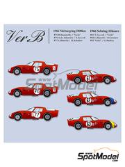 Model Factory Hiro: Car scale model kit 1/12 scale - Alfa Romeo Giulia TZ2 Autodelta Spa Team #61, 62, 63, 75, 76, 77 - Teodore Zeccoli (IT) + Giacomo 'Geki' Russo (IT), Lucien Bianchi (BE) + Bernard Consten (FR), Gaston Andrey (CH) + Giacomo 'Geki' Russo (IT), Roberto Bussinello (IT) + Giacomo 'Geki' Russo (IT), Andrea de Adamich (IT) + Teodore Zeccoli (IT), Herbert Schultze (DE) + Lucien Bianchi (BE) - N�rburgring 1000 Kilometres, 12 Hours Sebring 1966 - metal parts, photo-etched parts, resin parts, rubber parts, turned metal parts, water slide decals, white metal parts, other materials, assembly instructions and painting instructions