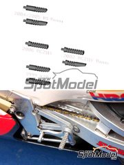 Model Factory Hiro: Detalle escala 1/12 - Juego de estriberas para Moto GP aos 90 - piezas de metal blanco - para kit de Tamiya