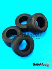 Model Factory Hiro: Tyre set 1/20 scale - Narrow slicks - FIA Formula 1 World Championship 1990 - rubber parts - for Tamiya kits - 4 units image