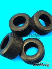 Model Factory Hiro: Tyre set 1/20 scale - Narrow rain tires - FIA Formula 1 World Championship 1990 - rubber parts - for Tamiya kits - 4 units