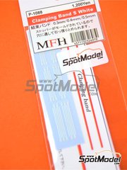 Model Factory Hiro: Abrazaderas escala 1/24 - Bridas blancas de tamao pequeo - otros materiales - 30 unidades