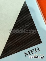 Model Factory Hiro: Calca de trama de fibra de carbono escala 1/12 - Fibra de carbono plateada - Tipo 2 - calcas de agua