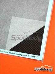 Model Factory Hiro: Calca de trama de fibra de carbono escala 1/24 - Fibra de carbono con trama cuadrada moderna de tamao pequeo - calcas de agua