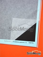 Model Factory Hiro: Calca de trama de fibra de carbono escala 1/12 - Fibra de carbono con trama de tipo 1 de tamao grande - calcas de agua