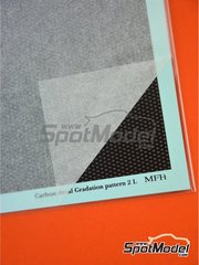 Model Factory Hiro: Calca de trama de fibra de carbono escala 1/12 - Fibra de carbono con trama de tipo 2 de tamao grande - calcas de agua