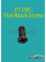 Model Factory Hiro: Tornillos - Micro-tornillos negros cabeza plana - piezas de metal - 30 unidades