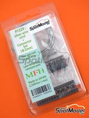 Model Factory Hiro: Detalle - Tubo plateado (2mm) con textura + Juego conectores - piezas impresas en 3D y otros materiales