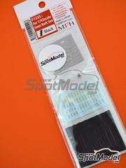 Model Factory Hiro: Cinturones escala 1/43 - Cinturn de seguridad tipo arns color negro - Sparco, Arexons, Britax, Boss, Willans, Sabelt - fotograbados, tela de cinturones, piezas de metal torneado, calcas de agua y manual de instrucciones - 2 unidades