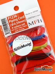 Model Factory Hiro: Piping cord - Piping cord 0.59mm - Red, blue, yellow and black - other materials - 4 units