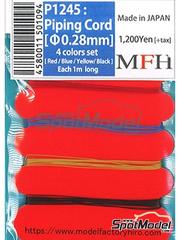 Model Factory Hiro: Piping cord - Piping cord 0.28 mm - Red, blue, yellow and black - other materials - 4 units