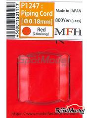 Model Factory Hiro: Piping cord - Piping cord 0.18 mm diameter and 2 meters long - Red - other materials