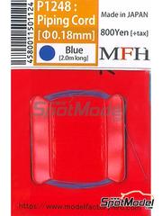 Model Factory Hiro: Piping cord - Piping cord 0.18 mm diameter and 2 meters long - Blue - other materials