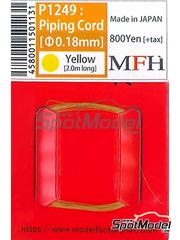 Model Factory Hiro: Piping cord - Piping cord 0.18 mm diameter and 2 meters long - Yellow - other materials