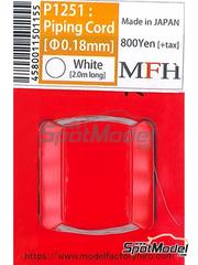 Model Factory Hiro: Piping cord - Piping cord 0.18 mm diameter and 2 meters long - White - other materials