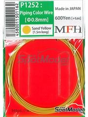 Model Factory Hiro: Piping cord - Piping cord 0.8 mm diameter and 1.5 meters long - Yellow - other materials
