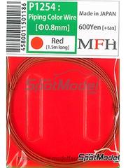 Model Factory Hiro: Piping cord - Piping cord 0.8 mm diameter and 1.5 meters long - Red - other materials