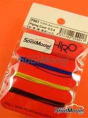 Model Factory Hiro: Piping cord 1/20 scale - Piping cord 0.4 mm - Red, blue, yellow and black - other materials - 4 units