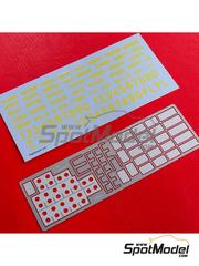 Model Factory Hiro: Detail 1/20 scale - Pitlane wall signboard set - metal parts, photo-etched parts, water slide decals and assembly instructions