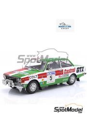 Modelcar Group: Diecast model car 1/18 scale - Volvo 142 sponsored by Castrol GTX #5 - Hannu Mikkola (FI) + Erkki Rautanen (FI) - 1000 Lakes Finland Rally 1973 - metal parts, plastic parts and rubber parts