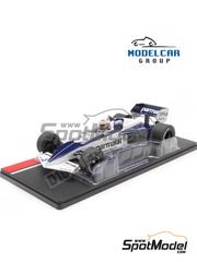 Modelcar Group: Diecast model car 1/18 scale - Brabham BMW BT52 Brabham Racing Organisation Team sponsored by Parmalat, Fila #5 - Nelson Piquet (BR) - Brazilian Formula 1 Grand Prix 1983 - metal parts, plastic parts and rubber parts image