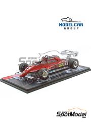 Modelcar Group: Diecast model car 1/18 scale - Ferrari 126C2 Scuderia Ferrari Team sponsored by Agip #27 - Gilles Villeneuve (CA) - Belgian Formula 1 Grand Prix 1982 - metal parts, plastic parts and rubber parts image