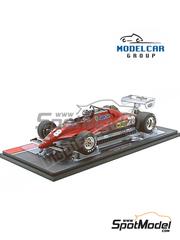 Modelcar Group: Diecast model car 1/18 scale - Ferrari 126C2 Scuderia Ferrari Team sponsored by Agip #28 - Didier Pironi (FR) - Monaco Formula 1 Grand Prix 1982 - metal parts, plastic parts and rubber parts image