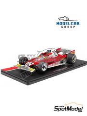 Modelcar Group: Diecast model car 1/18 scale - Ferrari 312 T2B Scuderia Ferrari Team sponsored by Agip #12 - Carlos Reutemann (AR) - Swedish Formula 1 Grand Prix 1977 - metal parts, plastic parts and rubber parts image