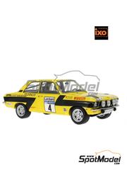 Modelcar Group: Diecast model car 1/18 scale - Opel Ascona 1.9 SR Opel Euro H&auml;ndler Team sponsored by Elfinco #4 - Walter R&ouml;hrl (DE) + Jochen Berger (DE) - Lombard RAC Rally 1974 - metal parts, plastic parts and rubber parts image