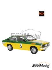 Modelcar Group: Diecast model car 1/18 scale - Opel Kadett C Coup&eacute; GT/E sponsored by Irmscher #5 - Walter Smolej (AT) + Christian Geistd&ouml;rfer (DE) - Sachs Winter Rally 1976 - metal parts, plastic parts and rubber parts image