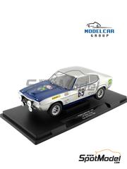 Modelcar Group: Diecast model car 1/18 scale - Ford Capri MK1 Ford Deutschland Team sponsored by BP #69 - Jean-Fran�ois Piot (FR) + Jean Todt (FR) - Tour de Corse 1969 - metal parts, plastic parts and rubber parts