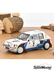 Norev: Diecast model car 1/18 scale - Peugeot 205 T16 Group B Peugeot Talbot Sport Team #2 - Ari Vatanen (FI) + Terry Harryman (GB) - Monte Carlo Rally - Rallye Automobile de Monte-Carlo 1985 - metal parts, plastic parts and rubber parts