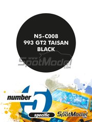 Number Five: Pintura para aergrafo - Negro 993 GT2 Taisan Black - 1 x 30ml - para la referencia de Tamiya TAM24175