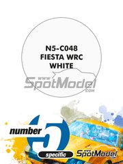 Number Five: Pintura para aergrafo - Blanco Fiesta WRC White - 1 x 30ml - para la referencia de Belkits BEL-003, o la referencia de Racing Decals 43 RD24-015, o las referencias de Reji Model REJI-196, REJI-197, REJI-232 y REJI-316, o las referencias de Renaissance Models TK24-329, TK24-339, TK24-399, TK24-400 y TK24-460, o la referencia de Studio27 ST27-DC1079