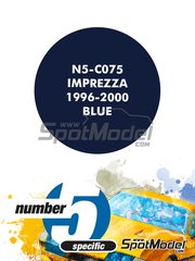 Number Five: Paint for airbrush - Impreza 1996-2000 Blue - 1 x 30ml - for Renaissance Models references 034, 034B, 034C and 034I, or Tamiya references TAM24199 and TAM24218