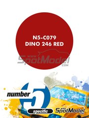 Number Five: Paint for airbrush - Dino 246 Red - 1 x 30ml - for Fujimi references FJ08016, 08212, EM-12, EM-16, FJ08017, EM-17, FJ08018, 08213, EM-13, EM-18, FJ08267, 082677, EM-37, FJ082677, 08267, EM-37, FJ082745, 08274, EM-42, FJ12300, FJ123004, FJ126234, 12623, RS-101, FJ126524 and RS-116 image