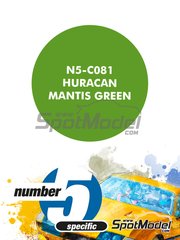 Number Five: Pintura para aer�grafo - Verde Huracan Mantis Green - 1 x 30ml - para la referencia de Aoshima 58466