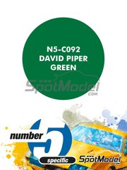 Number Five: Paint for airbrush - David Piper Green - 1 x 30ml - for Profil24 reference P1211K, or Reji Model references REJI-351 and REJI351