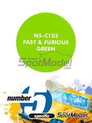 Number Five: Paint for airbrush - Fast And Furious Green - 1 x 30ml - for Revell reference REV07691