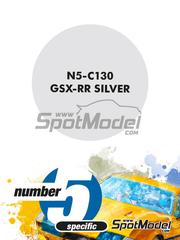 Number Five: Paint for airbrush - GSX-RR Silver - 1 x 30ml - for Tamiya reference TAM14139