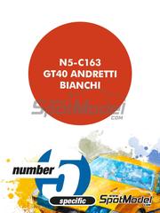 Number Five: Paint for airbrush - GT40 Andretti Bianchi - 1 x 30ml - for Marsh Models reference MM323, or Renaissance Models references 24-16B and 24/16b